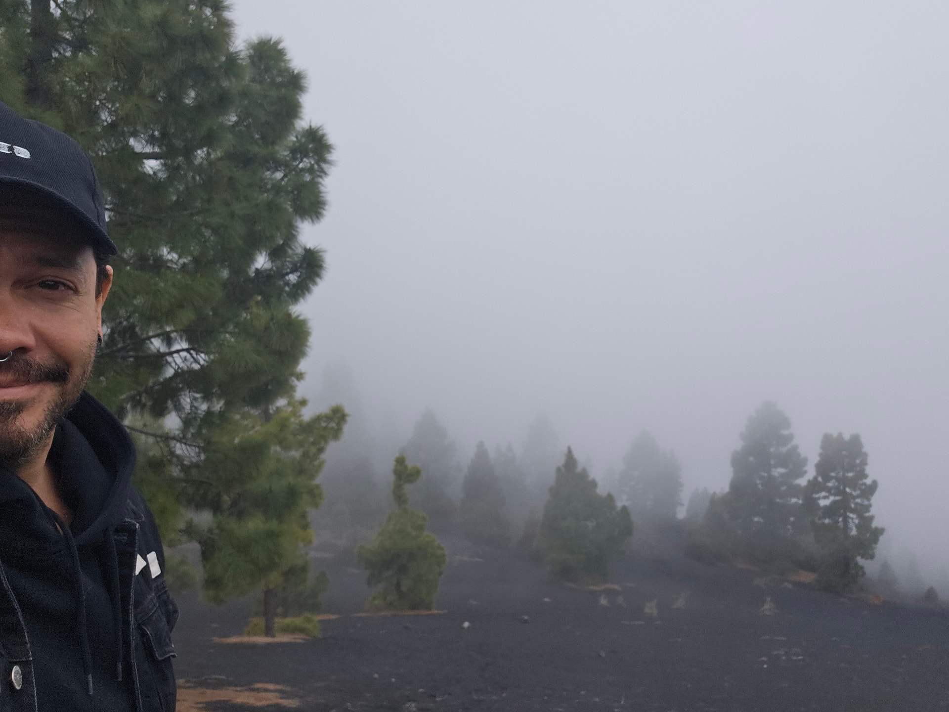 Future//Films hiking through volcanic clouds on Ruta de los Volcanes in La Palma during the making of IONIC.